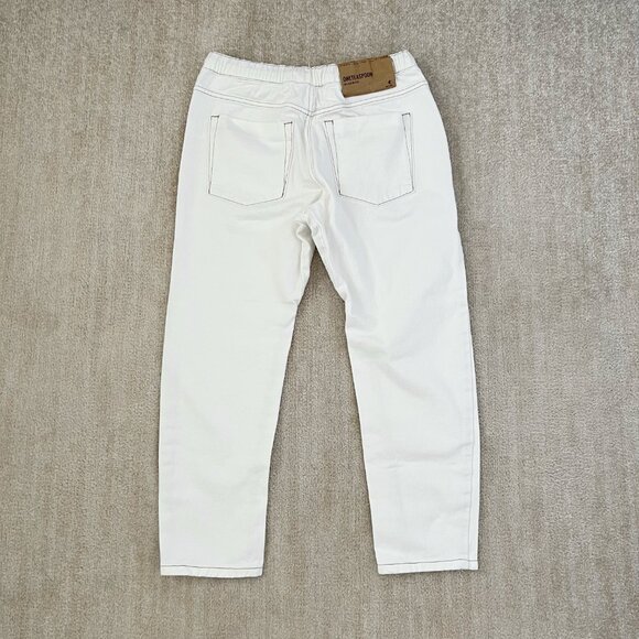 Revolve One Teaspoon Shabbies White Drawstring Boyfriend Crop Jeans S - Picture 4 of 10